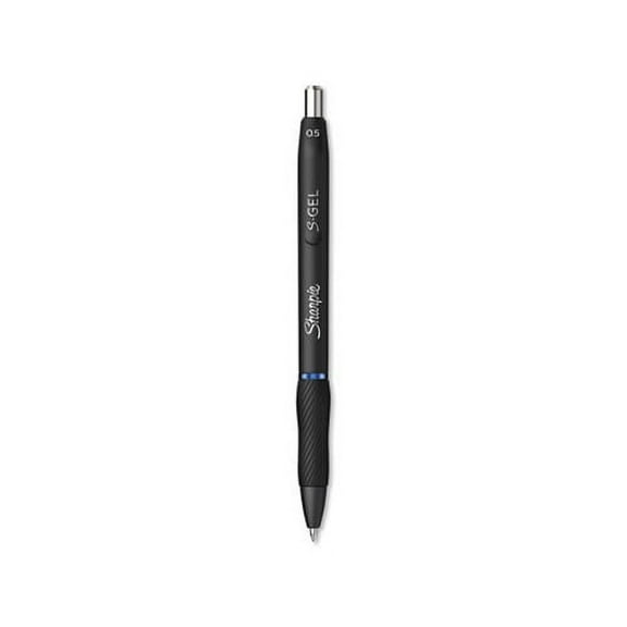 Sharpie® S Gel Pens, Fine Point, 0.5 mm, Black/Blue Barrel, Blue Ink, Pack Of 12 Pens