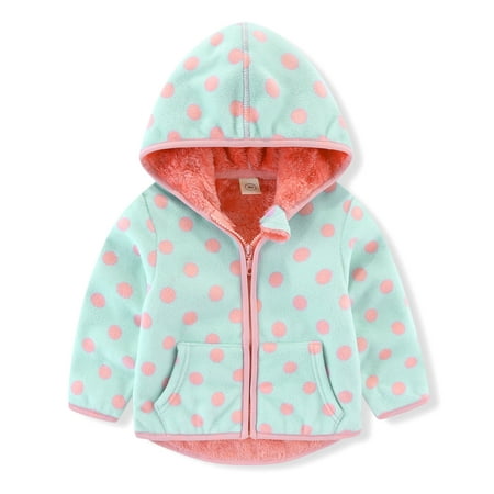 

Toddler Fleece Jacket Winter Warm Coats with Hooded for Baby Boys Girls