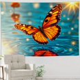 thumbnail image 5 of RKSupls Spring Tapestry Wall Art, Monarch Butterfly Over Water Hanging Tapestry Decoration for Happy New Year Bedroom, Living Room, Dorm, Apartment Hallway Home Decor,80*60in, 5 of 5