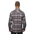 thumbnail image 2 of Burnside Snap Front Long Sleeve Plaid Flannel Shirt, M, Light Grey, 2 of 3