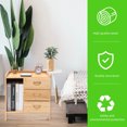 thumbnail image 2 of OUNONA 1Pcs Solid Wood Legs Bedside Cabinet Khaki Storage Simple Night Table for Adults, 2 of 4