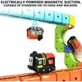 thumbnail image 3 of Clickrail Electric Train Set Flexible Race Track, Electric Train with Magnetic Tracks, Building Blocks with 360° Loops/Bridges, Gravity-Defying 3d Embedded Layouts & Motorized Car for Kids (105PCS), 3 of 7