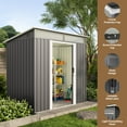 thumbnail image 6 of Lofka 6x4ft. Outdoor Storage Shed, Metal Garden Storage Shed with Sliding Lockable Door for Patio, Gray, 6 of 9