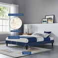 thumbnail image 4 of Modway Reign Queen Performance Velvet Platform Bed Frame in Navy, 4 of 6