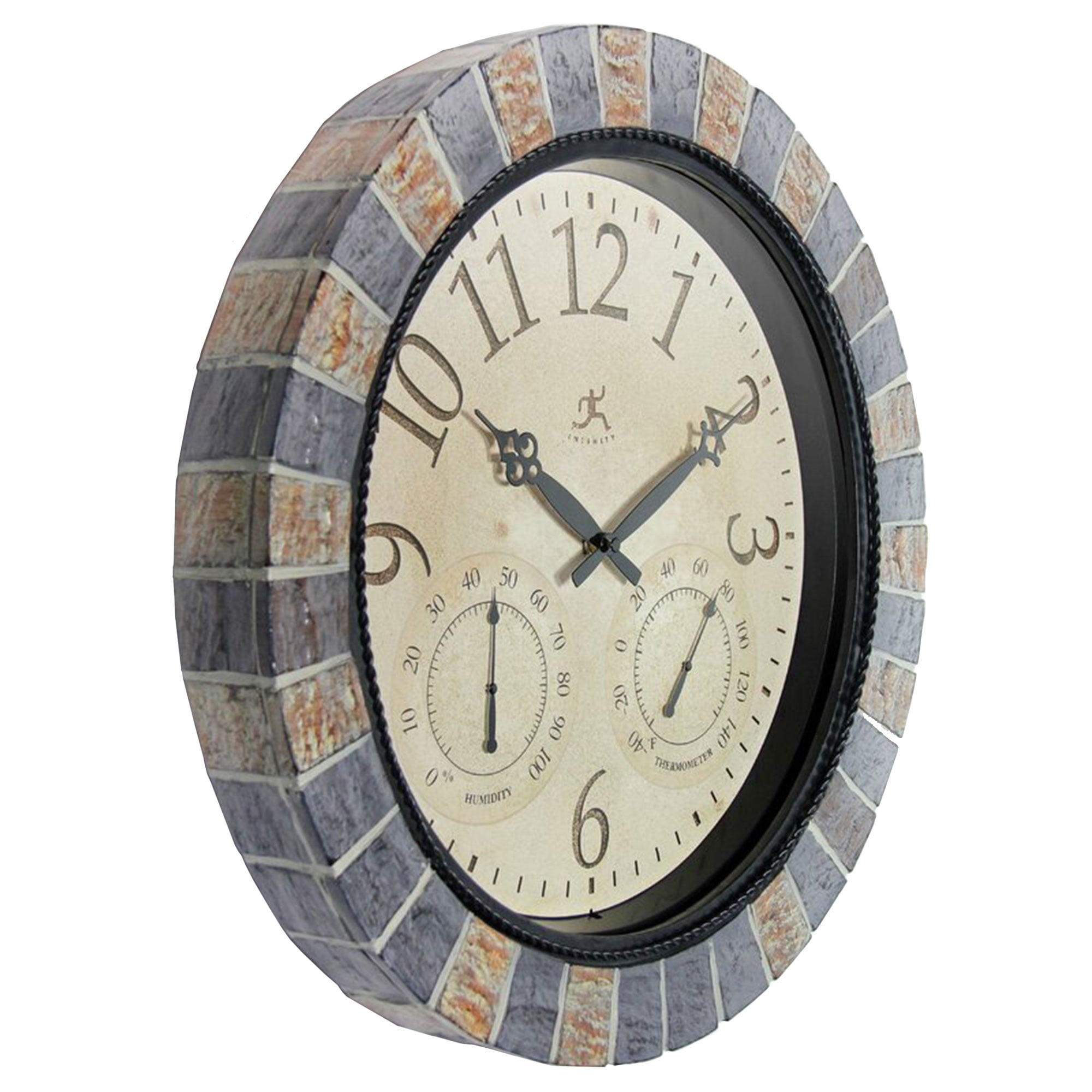 Infinity Instruments Inca II Indoor/Outdoor Circle Natural Multicolor Analog Display 18-inch Wall Clock