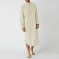 thumbnail image 2 of gakvbuo Kaftan For Mens Nightshirt Long Sleeve Sleepwear Soft Comfy Nightgown Loose Sleep Shirt, 2 of 9