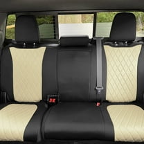 TLH Beige Rear Neoprene Waterproof Custom Fit Seat Covers for 2019-2022 GMC Sierra 1500 2500HD 3500HD SLT | AT4 | DENALI with Water Resistant Neosupreme Insert