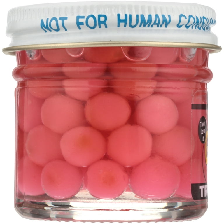 Atlas Mike's Jar of Marshmallow Glitter Salmon Fishing Bait Eggs, Pink 
