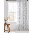 thumbnail image 3 of Sheer Curtains 108 Inches Long, Farmhouse Boho Semi Sheer Curtains Light Filtering Window Treatment, Vintage Abstract Geometric Striped Privacy Voile Drapes for Living Room Bedroom 52x108 Inch, 3 of 7