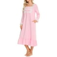 thumbnail image 6 of Biekopu Women Maternity Dress, Long Sleeve Square Neck Patchwork Pregnancy Dress Sleep Dress Loungewear, 6 of 7