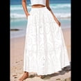 thumbnail image 4 of Falda Larga Playera Estilo Bohemio Informal de Verano 2025 para Mujer, con Encaje Bordado, Ojales, Cintura Elástica, , Escalonada, Corte A. L, 4 of 10