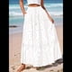 thumbnail image 4 of Falda Larga Playera Estilo Bohemio Informal de Verano 2025 para Mujer, con Encaje Bordado, Ojales, Cintura Elástica, , Escalonada, Corte A. L, 4 of 10