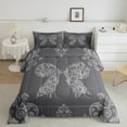 thumbnail image 2 of Castle Fairy Grey Floral Bowknot Bedding Comforter Set 2pcs for Children Teens Adults,Boho Chic Floral Damask Twin Comforter Sets Microfiber,Boho Flower Vintage Aesthetic Breathable Bedding Set, 2 of 8
