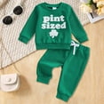 thumbnail image 2 of TTUHYWXI 2Pcs Newborn Baby Boy St Patricks Day Outfit Waffle Knit Sweatshirt T-Shirt Top Pants Set Toddler Fall Winter Clothes (Green, 12-18 Months), 2 of 7