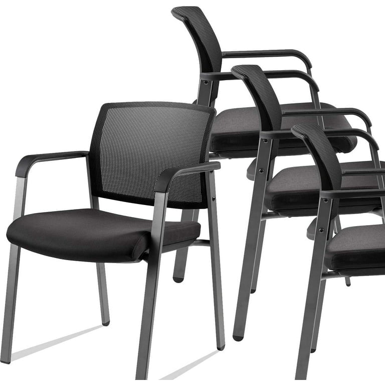 CLATINA Mesh Back Stacking Chairs with Arms and Ergonomic Lumber