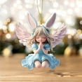 thumbnail image 3 of Blessing Angel Cute for Girls Makes a Perfect Unique Gift, Nursery Décor, Keepsake, Baby Baptism Gift, Kids Easter/All Holidays Sweet Pendant, Blue, 3 of 4
