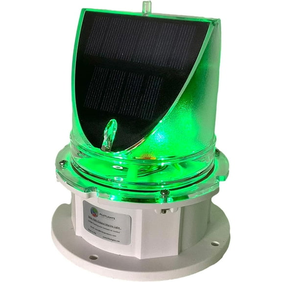 SNL-004 PRO Series Solar Warning Dock Light - Angled Solar Panel / Constant-ON or Adjustable Flash