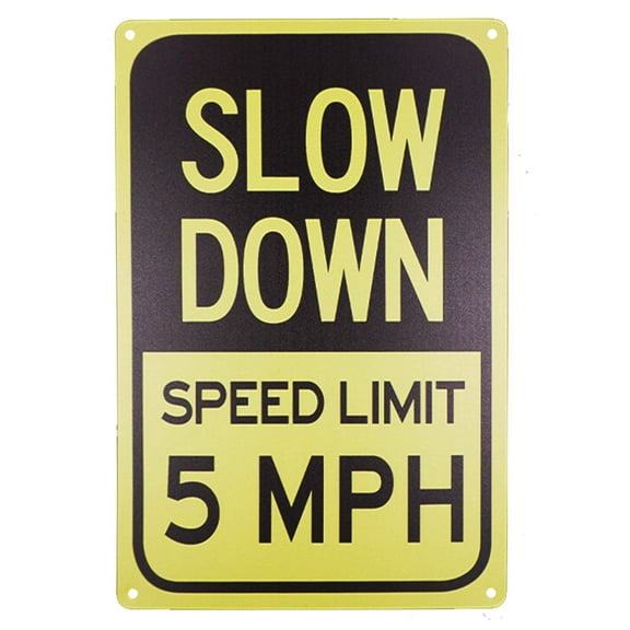 Slow Down Speed Limit 5 MPH Sign Yard Signs Outdoor Lawn Children Crossing Sign Size: 8 x 12 inch