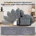 thumbnail image 5 of Centilab Adjustable Folding Sofa Couch with Pillows, 5 Position Foldable Lazy Sleeper Couch with Armrest, Multi-Functional Floor Seating for Living Room Bedroom, Single Grey, 5 of 8