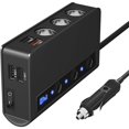 thumbnail image 3 of DC12V LED Car Cigarette Lighter Adapter Charger 3 Way 4 USB Plug Socket Splitter 180W Car Quick Charger Power, 3 of 10