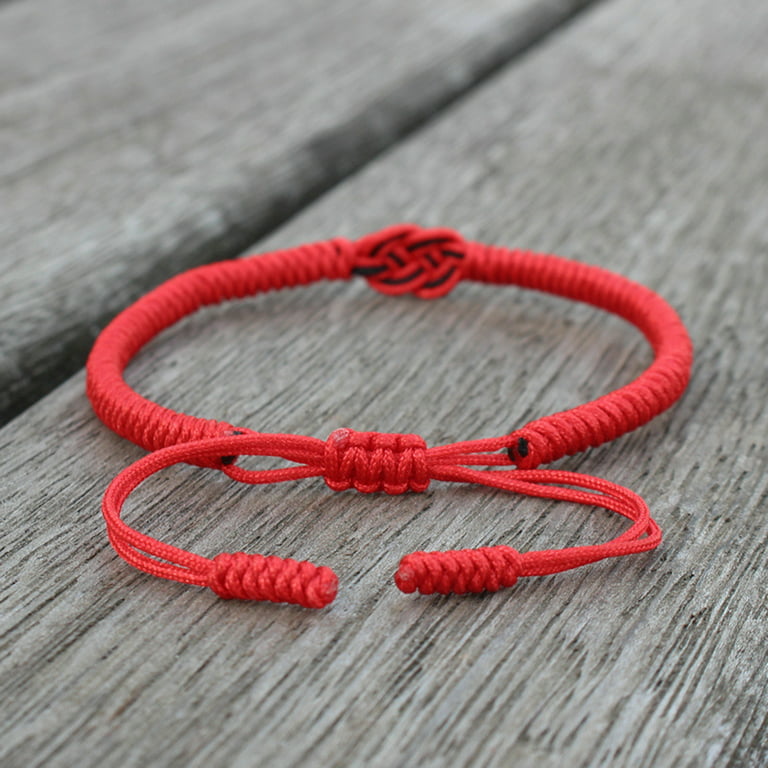 Thin String Bracelet Lucky Red Bracelets Cotton Wristlet Adjustable Arm  Jewelry