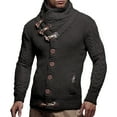thumbnail image 4 of Thickened Wool Blend Cardigan Sweater for Men, Casual Fashion Stand Collar Winter Wear, 4 of 9