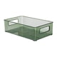 thumbnail image 4 of Organizador de tocador de baño, contenedor de refrigerios rectangular con asas, vitrina verde, 4 of 9