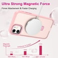 thumbnail image 2 of CASEFIV for iPhone 11 Case,with Magnetic Invisible Stand [Military Drop Protection] [Compatible with MagSafe] Shockproof Slim Translucent Anti-Slip with 2 Screen Protector+2 Lens Protector,Pink, 2 of 8