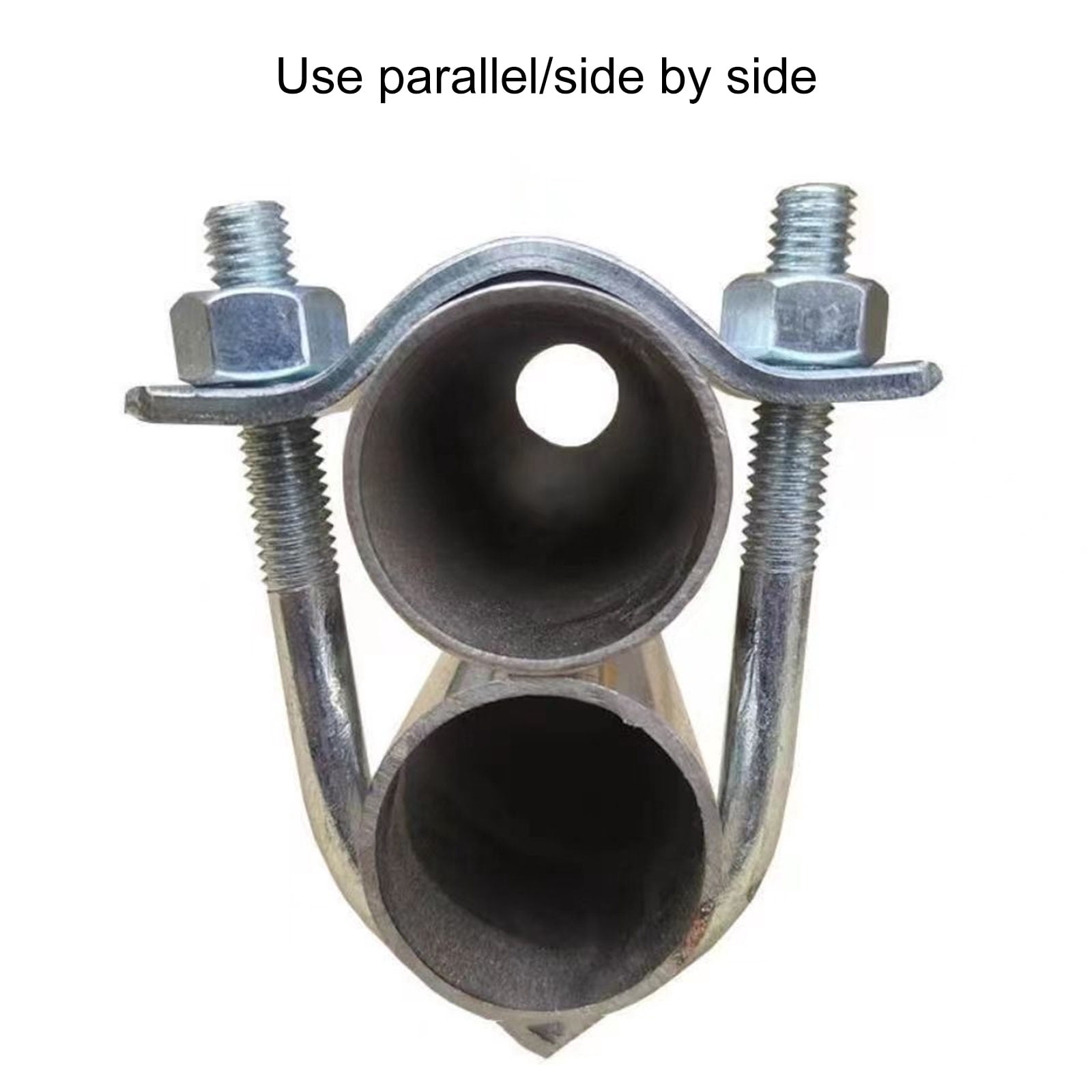 BIBABLYKE 10Pcs Crosses Pipe Clamp Double Screw Bolt Horizontal Vertical Connector Metal Steel Pipes Connector Fixator