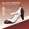 thumbnail image 2 of Chase & Chloe Women's Vintage-Inspired Mary Jane Pumps with Wingtip and Mid-Heel, 2 of 5