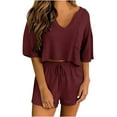 thumbnail image 6 of Ashirexll Two Piece Sets for Women, Vacation Outfits for Women, Fashion Versatile Round Neck Long Sleeve Top and Loose Pant Set, 6 of 6