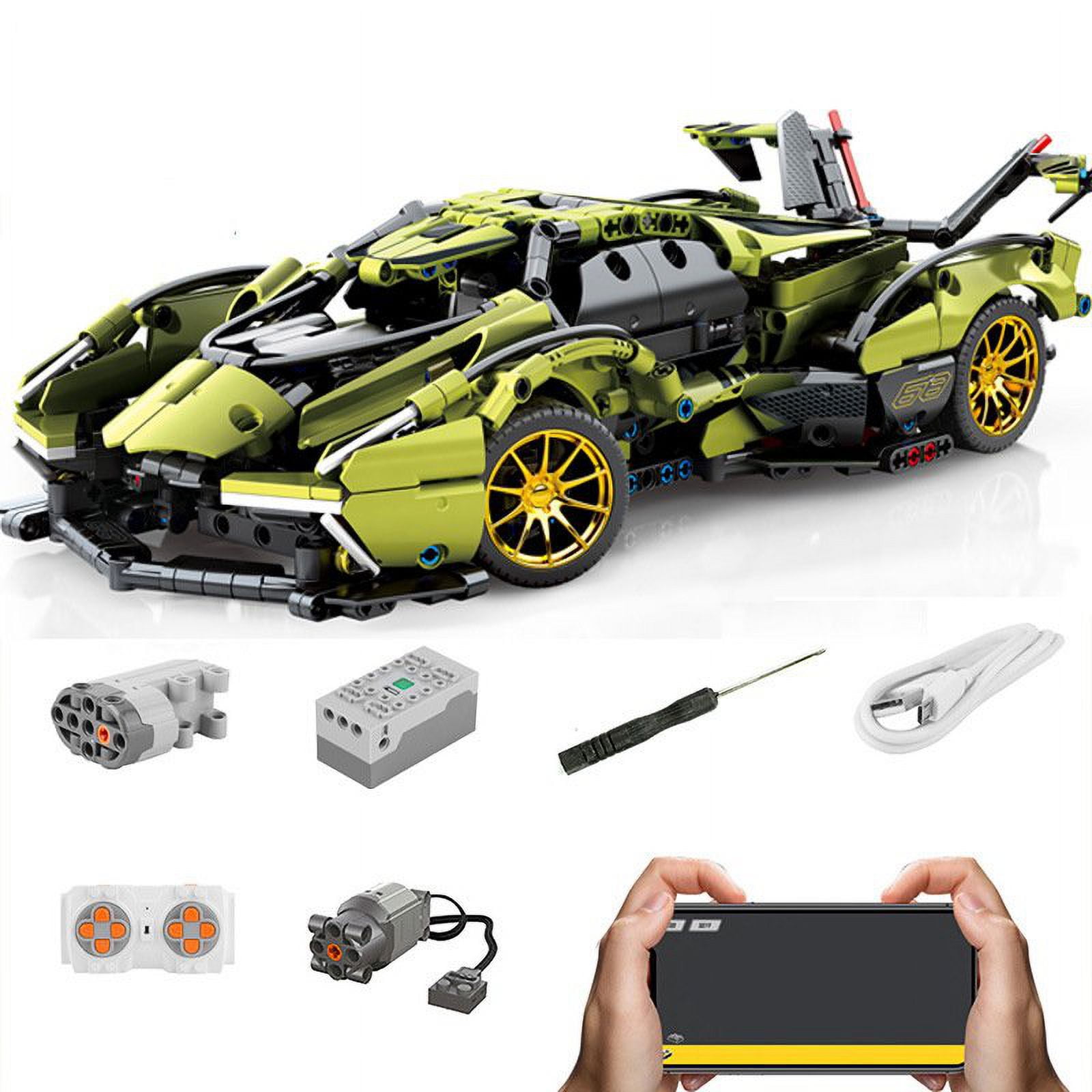 V12-GT Super Sports car Building Blocks Kit 1 14 Scale MOC Building Blocks Car Model Toys for 14+ Year Boys Adult(1239 Pieces)