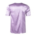 thumbnail image 6 of TTAO Mens Satin Short Sleeve Sleep Shirts Silk Smooth V-neck T-shirt Tee Blouse Lightweight Tops Lavender XXL, 6 of 7