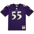 thumbnail image 2 of Men's Mitchell & Ness Terrell Suggs Purple Baltimore Ravens 2003 Legacy Replica Jersey, 2 of 7