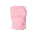 thumbnail image 4 of Women's Y2k Tank Tops Heart Hollow Out Crew Neck Sleeveless Cropped Tees Summer Stylish Tunic Blouse (L, Pink), 4 of 8