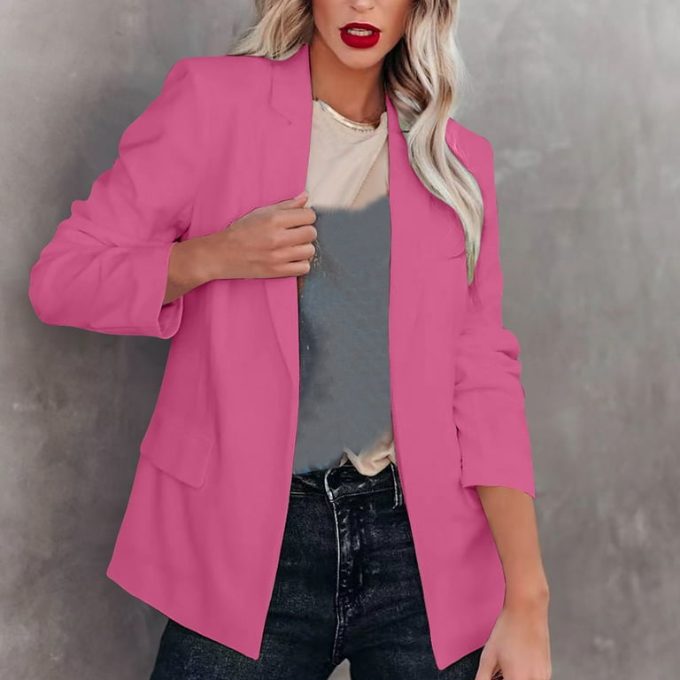 JGGSPWM Womens Casual Blazer Long Sleeve Open Front Lapel Work