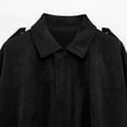 thumbnail image 6 of PBFRDSJ Womens Bomber Jacket Faux Suede Solid Color Pleated Streetwear Outerwear Oversized Long Sleeve Lapel Crop Jacket, 6 of 7