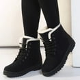 thumbnail image 2 of KELINFONG Women's Snow Waterproof Boot Warm Furry Lined Ankle Booties Lace up Outdoor Womens Boots, 2 of 7