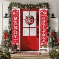 thumbnail image 5 of Neoyler 2 Pack Christmas Couplet Door Curtain Christmas Decorations Waterproof Polyester Holiday Door Cover with Hanging Holes Festive Calligraphy Design for Doorway Red 11.8x70.9in, 5 of 6