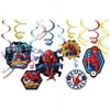 SPIDERMAN FOIL SWIRL HANGING DECORATIONS (EACH)