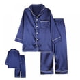 thumbnail image 2 of Pyjamas en Soie pour Bébé Garçon Fille Pyjamas Satin Ensemble 2 Pcs Tenue de Nuit Enfant Noël, 2 of 5
