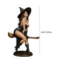 thumbnail image 3 of Orangide Sexy Witch Bookshelf Figurine, Hand-Painted Resin Gothic, Dark Fairy Witch Riding On Magic Broom Figurine, Halloween Theme Gift, Home Decoration and Collectibles, 3 of 6