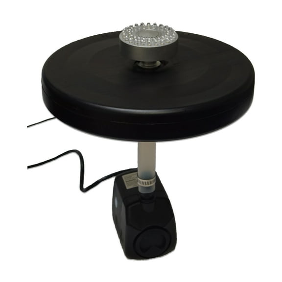 Half Off Ponds Small Floating Fountain with 600 GPH Pump, White LED Lights, Adjustable Spray, 30 ft Cord