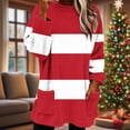 thumbnail image 3 of Womens Long Length Fall Clothes, Long Sleeve Pullover for Women Plus Size Fashion Warm Fleece Color Patchwork Crewneck Sweatshirts with Pockets, 3 of 6