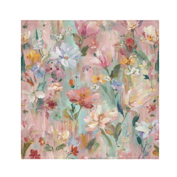 1 Pack 20'' x20" Satin Table Napkins Dinner Napkins for wedding Party Decoration events Abstract Pink Floral Pattern