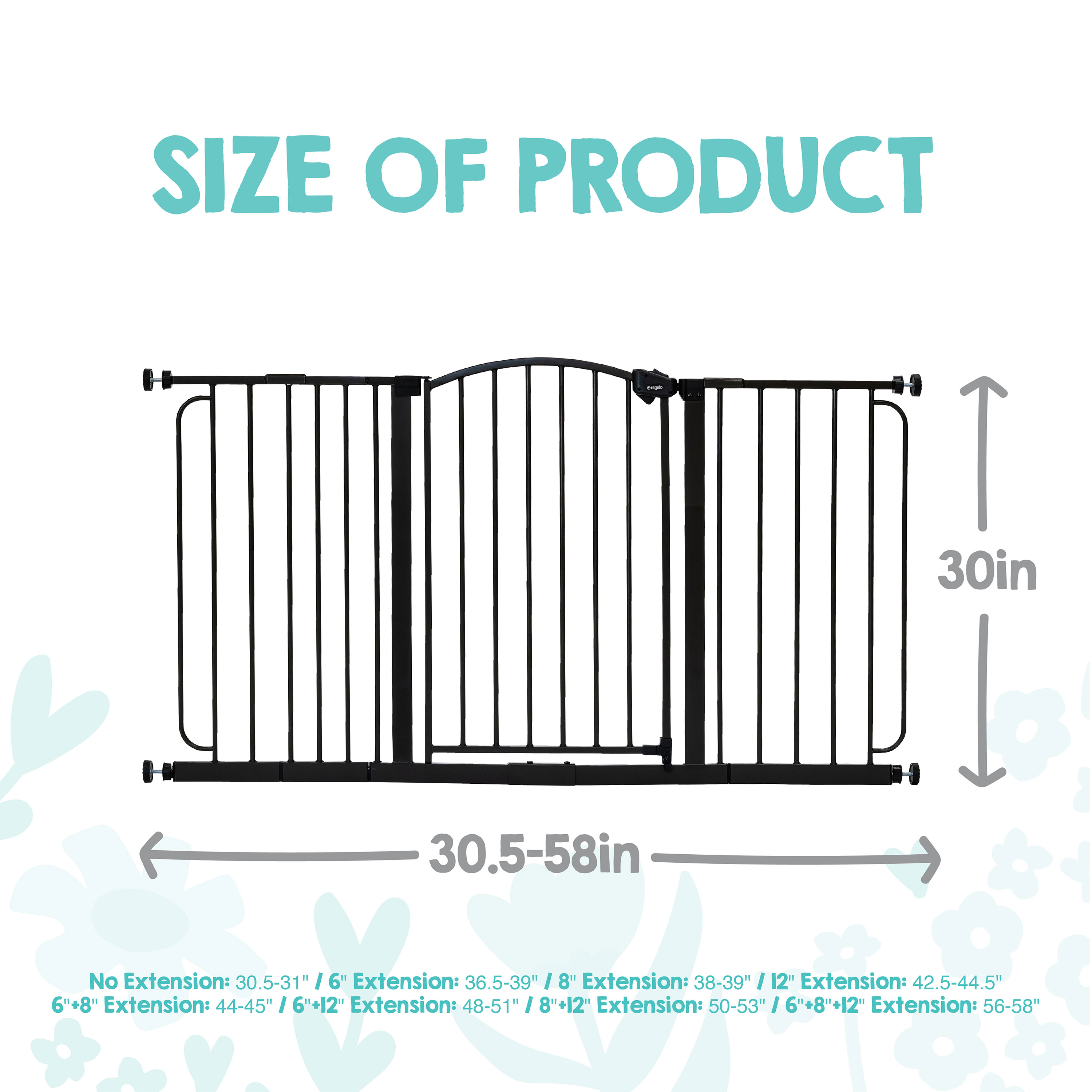 Regalo 58-Inch Extra Wide Arched Decor Baby Safety Gate, Bronze photo 3