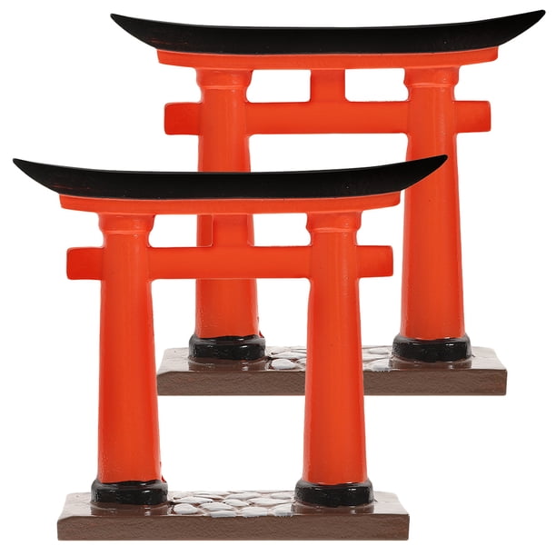 2pcs Torii Torii Gate Model Simulación Torii Decoración de la estatua Micorlandscape en miniatura Torii