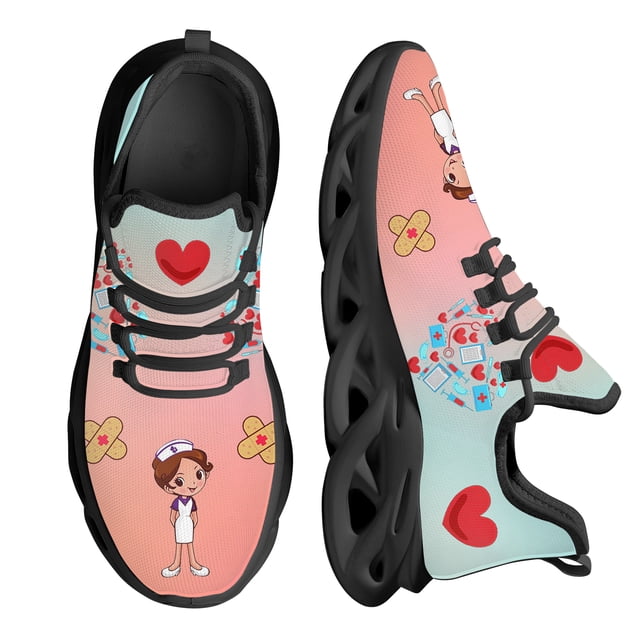 Zapatillas deportivas Kawaii para mujer, estilo asistente médico, para correr, , de malla transpirable