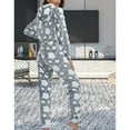 thumbnail image 5 of Defitshape Women's Long Sleeve Hooded Onesie Pajama Fuzzy Fleece Cute Winter Warm Full Zip Adult Onesies Fall Pocket Ribbed Cuffs Footless Cozy One Piece Sleepwear w/ Hood Dark Grey Large, 5 of 5