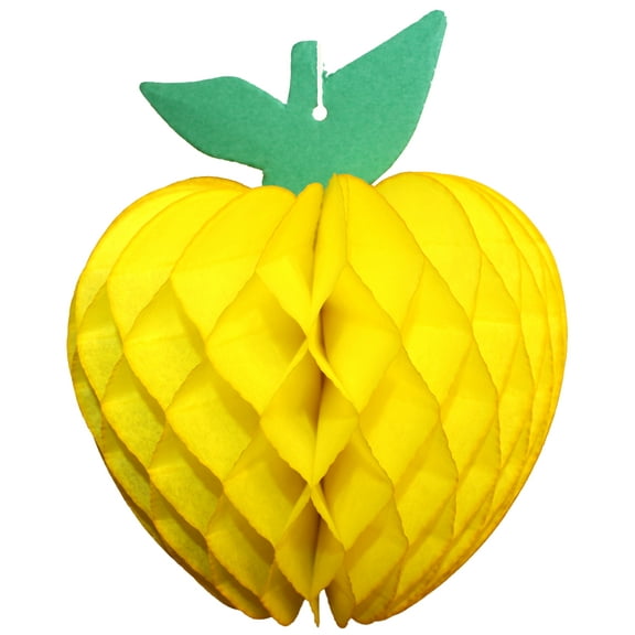 3-pack Devra Party 7 Inch Honeycomb Tissue Paper Apple Decoration, Yellow